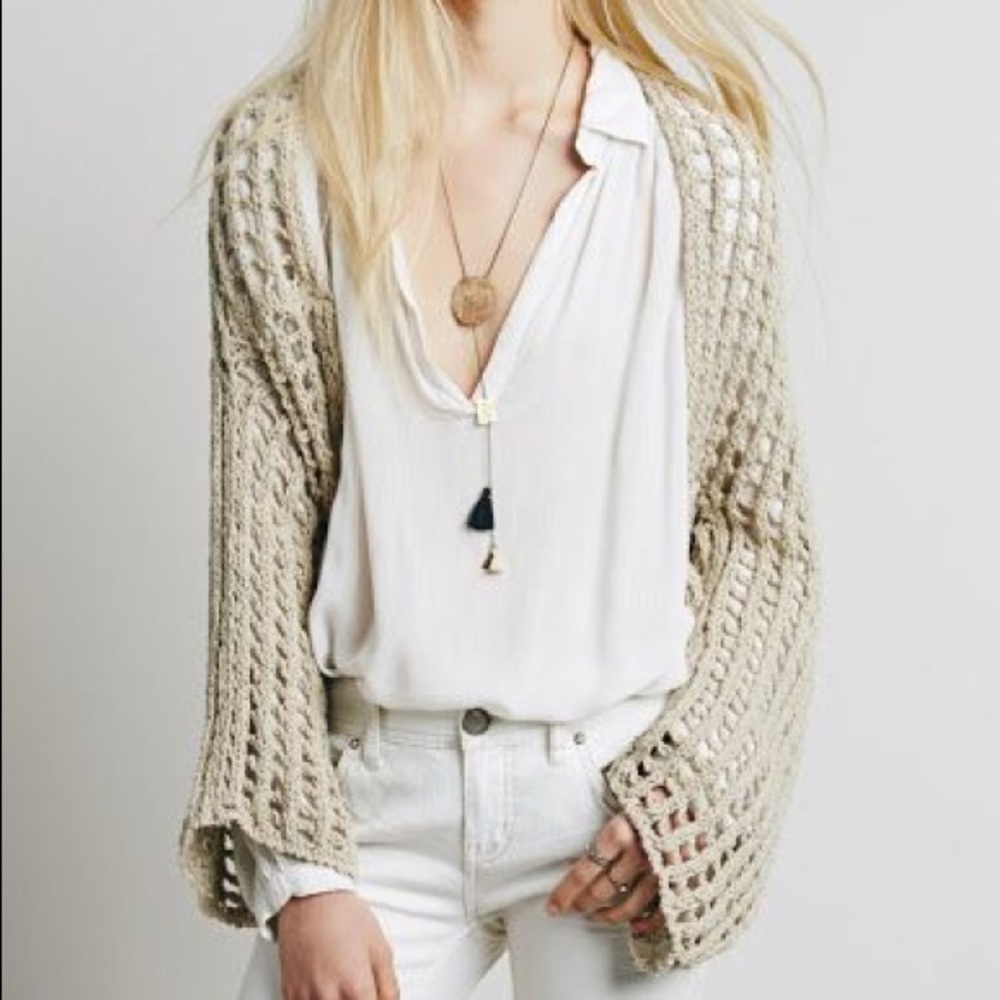 Free People crochet shrug